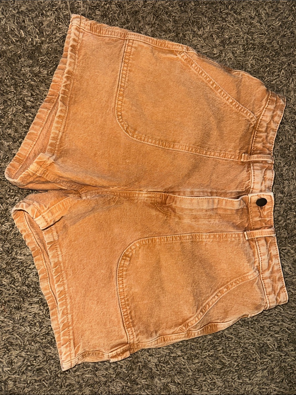 Universal Thread Orange Washed Denim Shorts with Branded Waist Tag